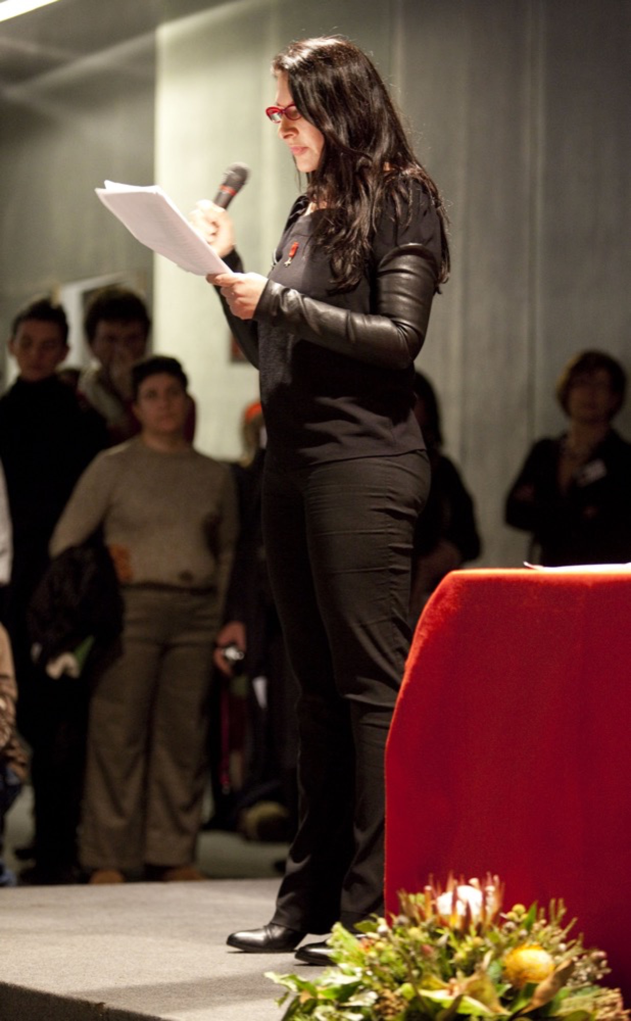 Marina Abramović reading her 