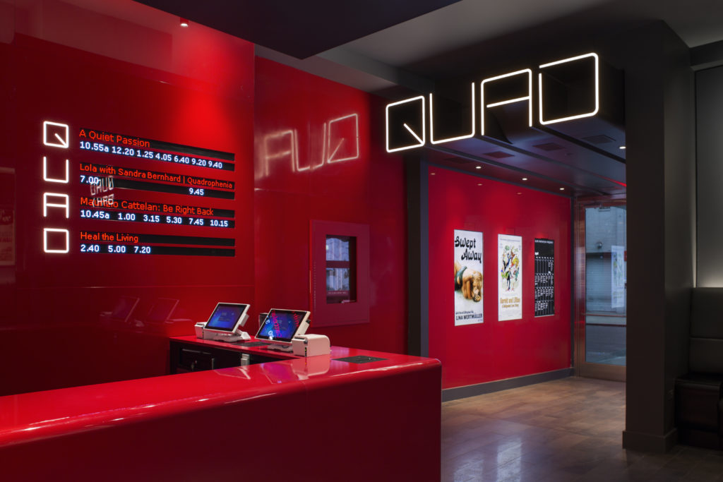Quad Cinema, Signage, Location: New York NY, Architect: Project Design Associates, Graphics: Pentagram (Paula Scher)